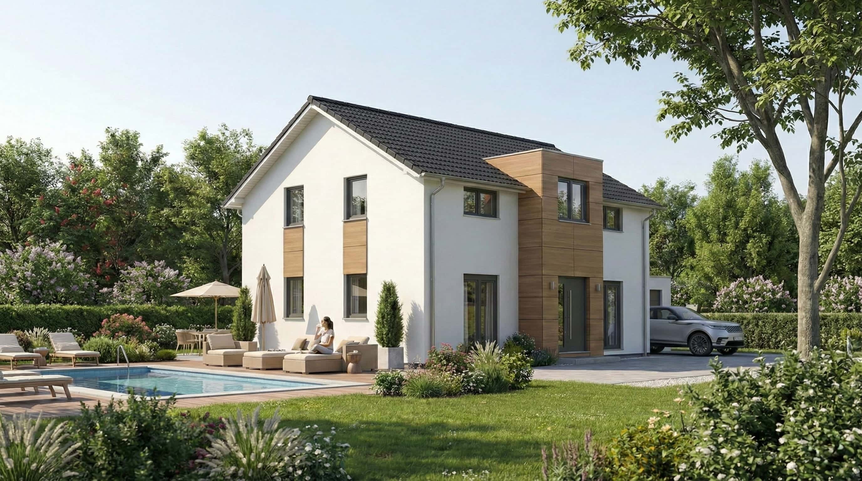 Fotorealistische Darstellung eines modernen Architekturprojekts